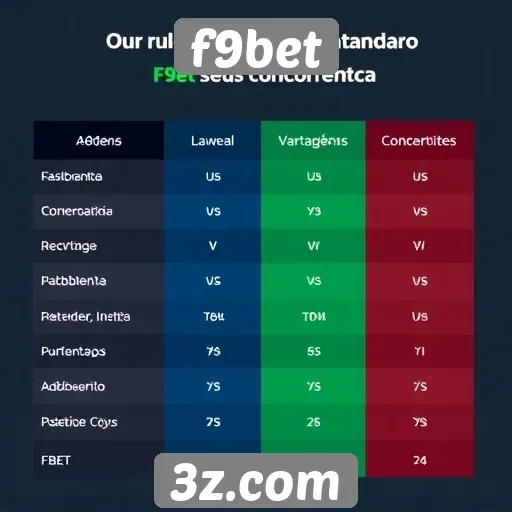 Comparação entre F9bet e concorrentes do setor